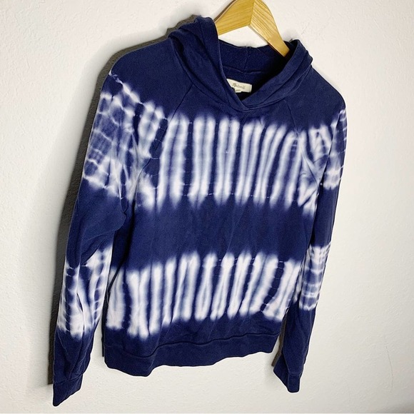 Madewell (Re)sourced Cotton Retro Hoodie Sweatshirt Blue Tie-Dye Size M - Picture 2 of 10